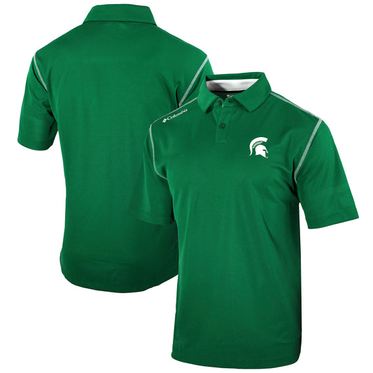 Men's Columbia Forest Green Michigan State Spartans Omni-Wick Shotgun Polo