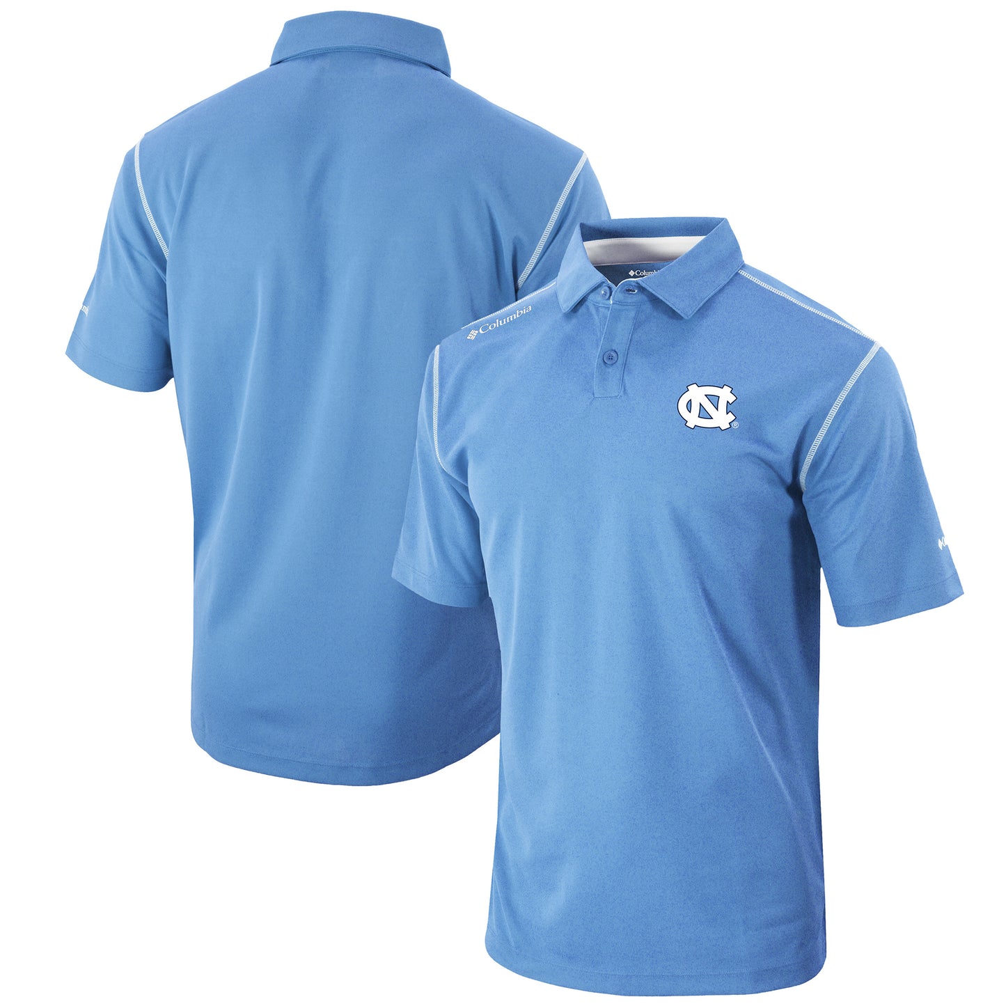 Men's Columbia Carolina Blue North Carolina Tar Heels Omni-Wick Shotgun Polo