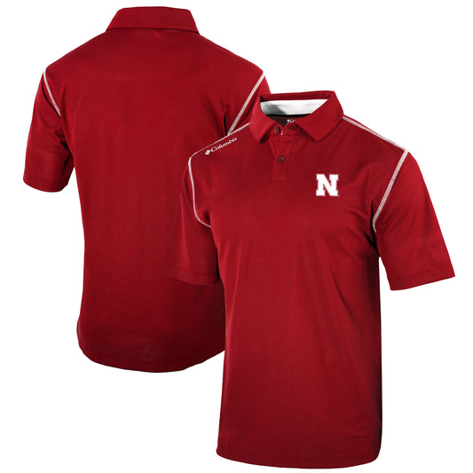 Men's Columbia Scarlet Nebraska Huskers Omni-Wick Shotgun Polo