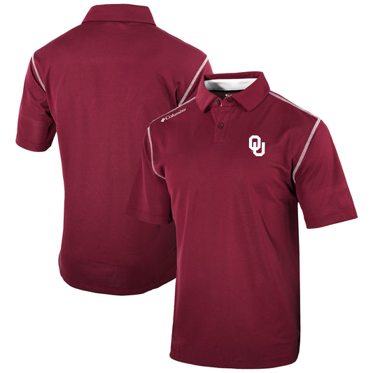 Men's Columbia Crimson Oklahoma Sooners Omni-Wick Shotgun Polo