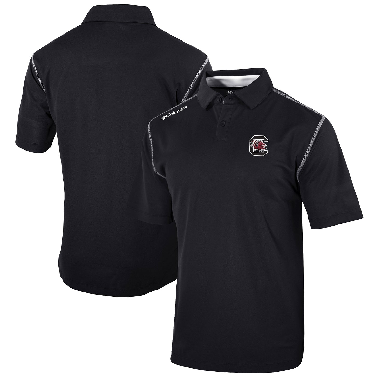 Men's Columbia Black South Carolina Gamecocks Omni-Wick Shotgun Polo