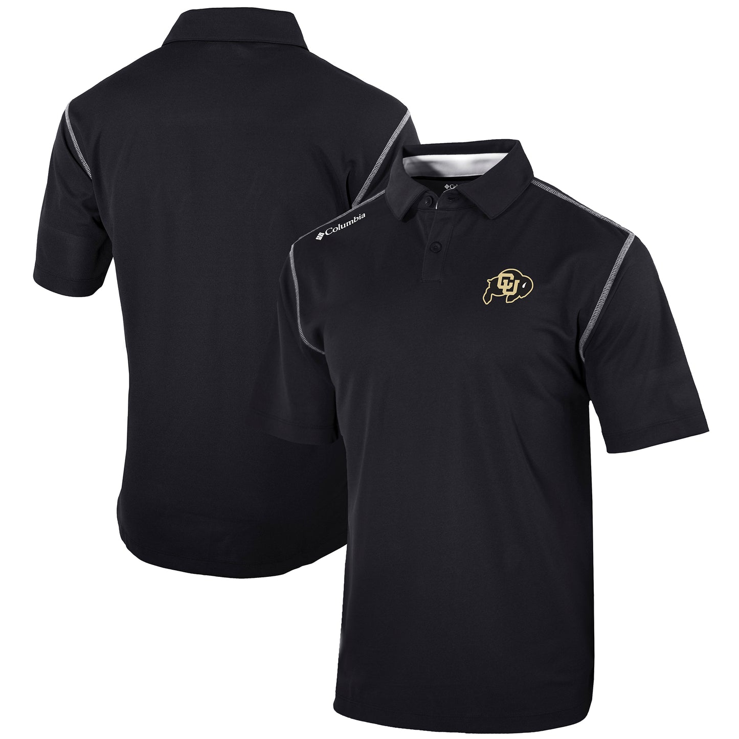 Men's Columbia Black Colorado Buffaloes Omni-Wick Shotgun Polo