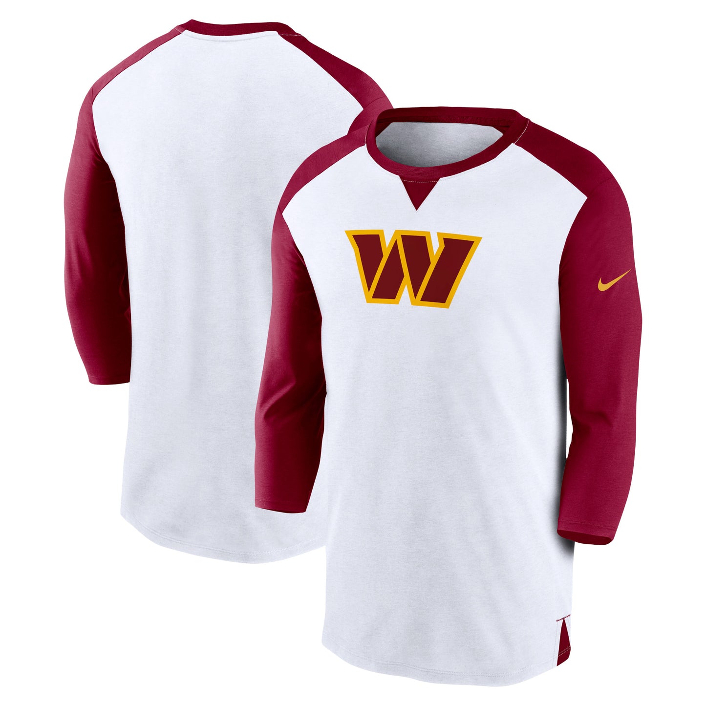 Men's Nike White/Burgundy Washington Commanders Rewind 3/4-Sleeve T-Shirt