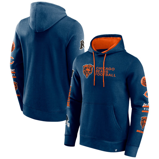 Men's Fanatics Navy Chicago Bears Extra Innings Pullover Hoodie