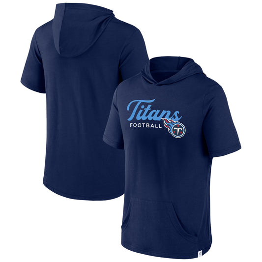 Men's Fanatics Navy Tennessee Titans Offensive Strategy Short Sleeve Pullover Hoodie