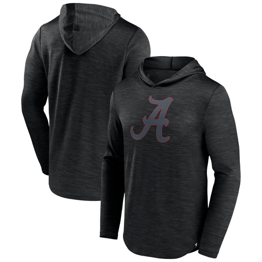 Men's Fanatics Heather Black Alabama Crimson Tide Transitional Hoodie T-Shirt