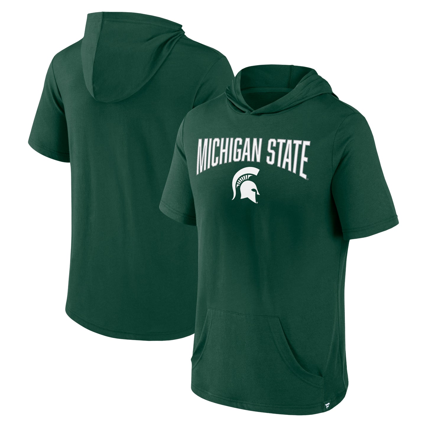 Men's Fanatics Green Michigan State Spartans Outline Lower Arch Hoodie T-Shirt