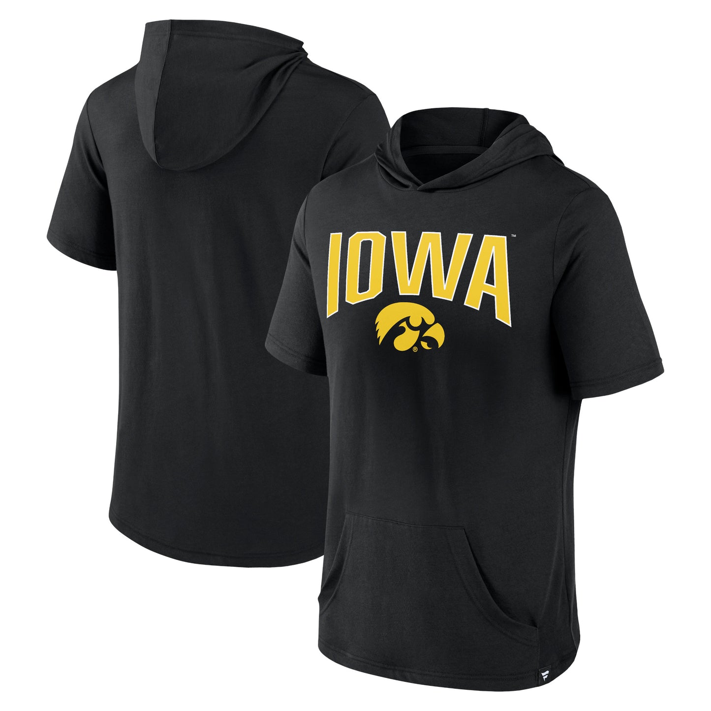 Men's Fanatics Black Iowa Hawkeyes Outline Lower Arch Hoodie T-Shirt