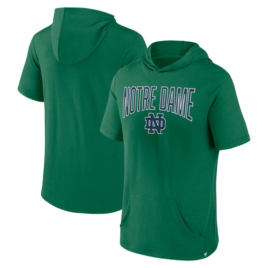 Men's Fanatics Green Notre Dame Fighting Irish Outline Lower Arch Hoodie T-Shirt