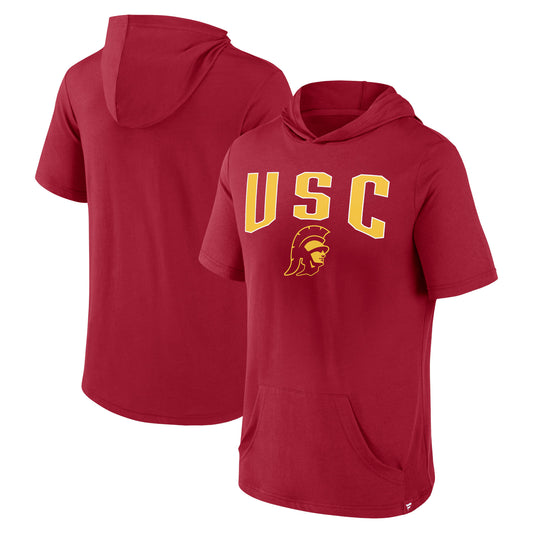 Men's Fanatics Cardinal USC Trojans Outline Lower Arch Hoodie T-Shirt