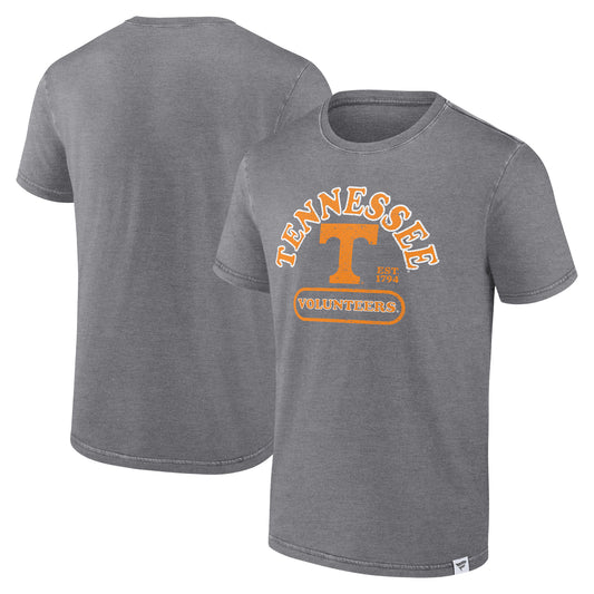 Men's Fanatics Heather Gray Tennessee Volunteers Old-School Pill Enzyme Washed T-Shirt