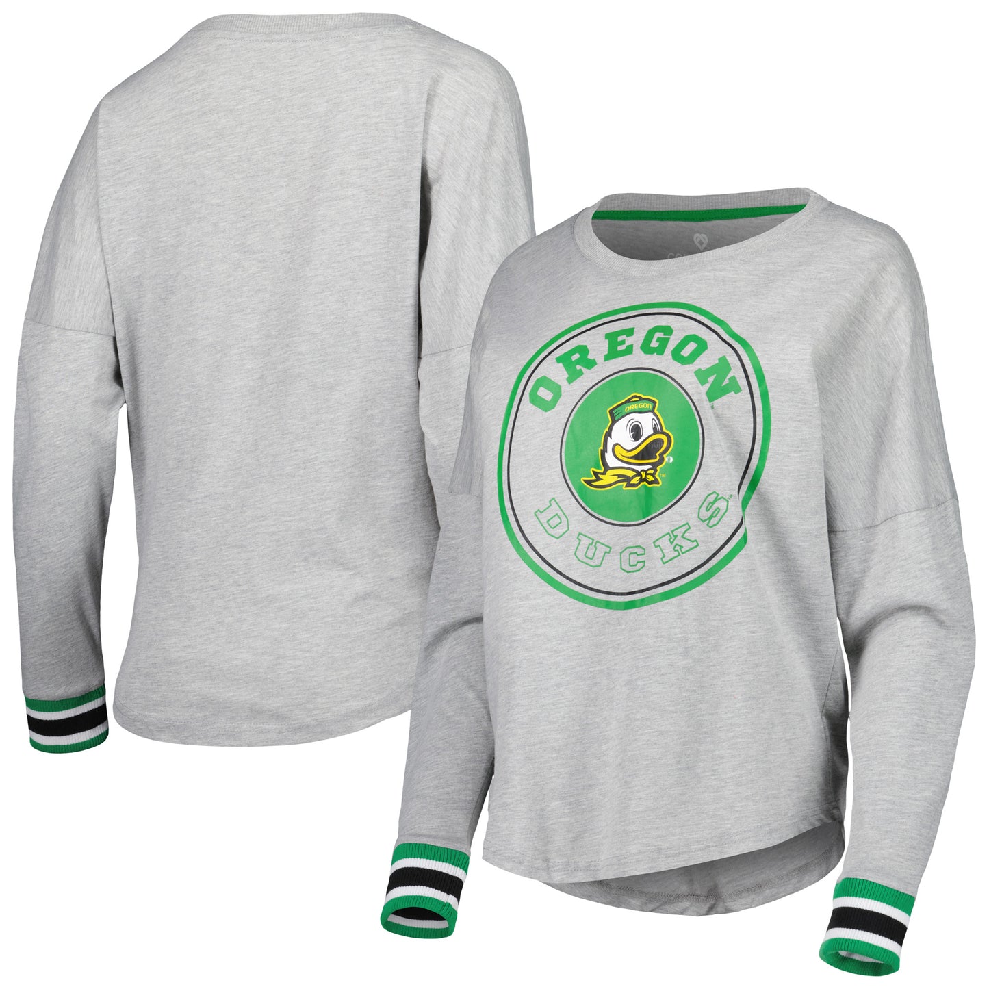 Women's Colosseum Heathered Gray Oregon Ducks Andy Long Sleeve T-Shirt