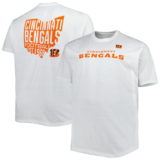 Men's Fanatics White Cincinnati Bengals Big & Tall Hometown Collection Hot Shot T-Shirt