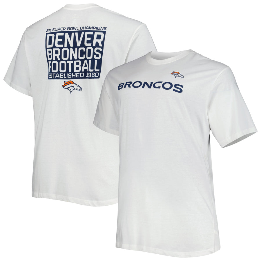 Men's Fanatics White Denver Broncos Big & Tall Hometown Collection Hot Shot T-Shirt