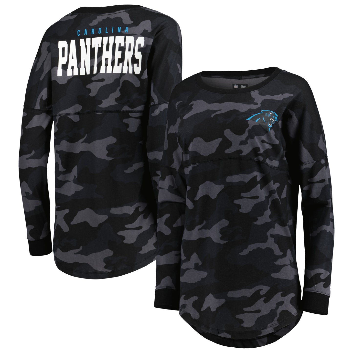 Women's New Era Black Carolina Panthers Camo Long Sleeve T-Shirt