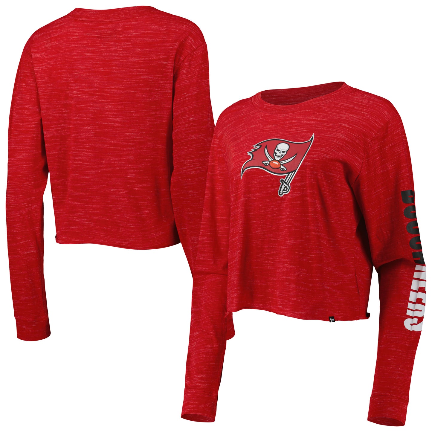 Women's New Era Red Tampa Bay Buccaneers Crop Long Sleeve T-Shirt