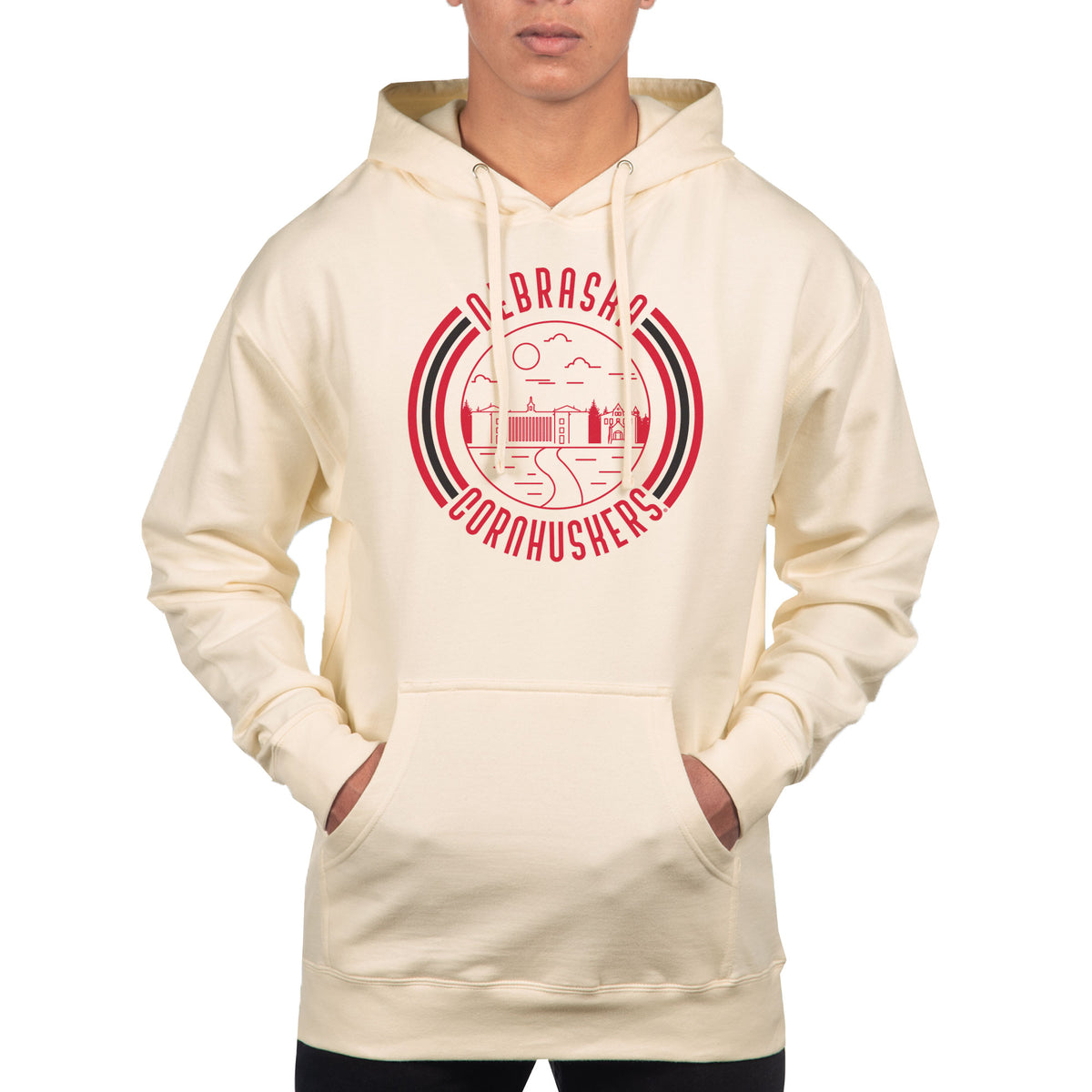 Men's Uscape Apparel Cream Nebraska Huskers Standard Pullover Hoodie