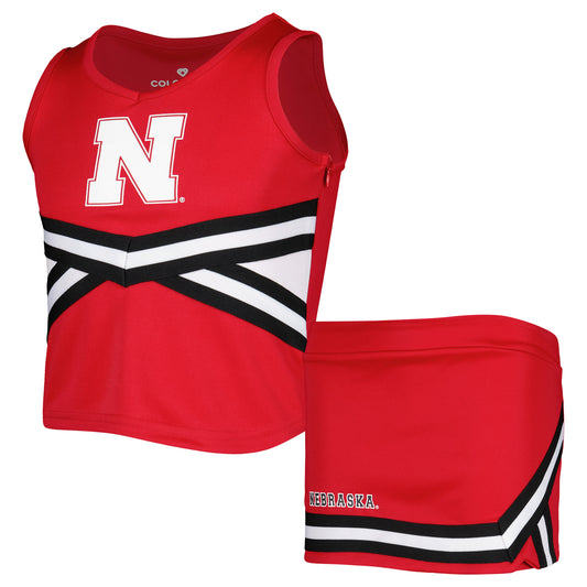 Girls Youth Colosseum Scarlet Nebraska Huskers Carousel Cheerleader Set