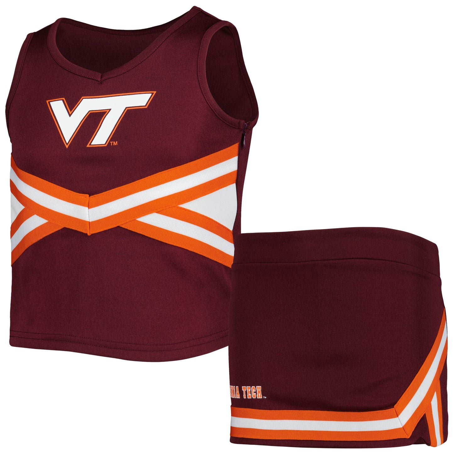 Girls Youth Colosseum Maroon Virginia Tech Hokies Carousel Cheerleader Set