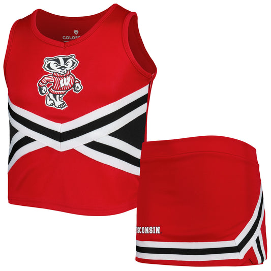 Girls Youth Colosseum Red Wisconsin Badgers Carousel Cheerleader Set