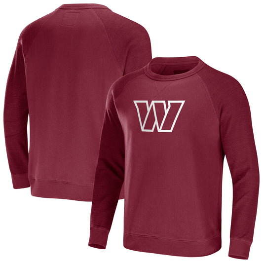 Men's NFL x Darius Rucker Collection by Fanatics  Burgundy Washington Commanders Distressed Lightweight Pullover Sweatshirt