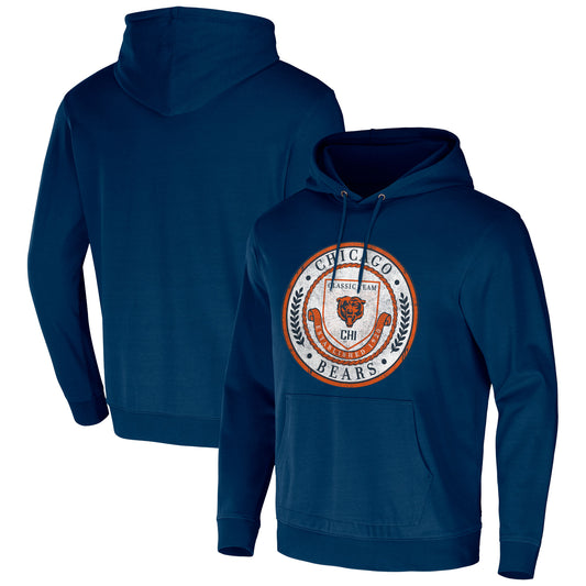 Men's NFL x Darius Rucker Collection by Fanatics Navy Chicago Bears Washed Pullover Hoodie