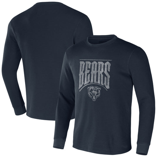 Men's NFL x Darius Rucker Collection by Fanatics Navy Chicago Bears Long Sleeve Thermal T-Shirt