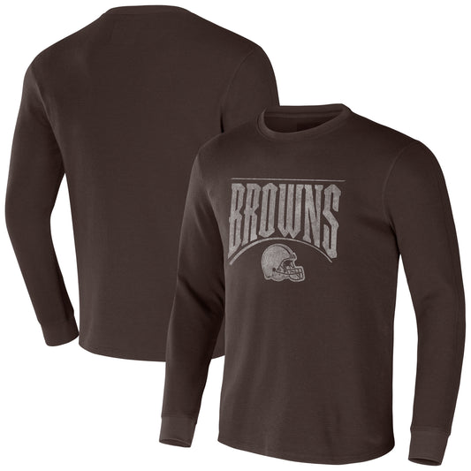 Men's NFL x Darius Rucker Collection by Fanatics Brown Cleveland Browns Long Sleeve Thermal T-Shirt
