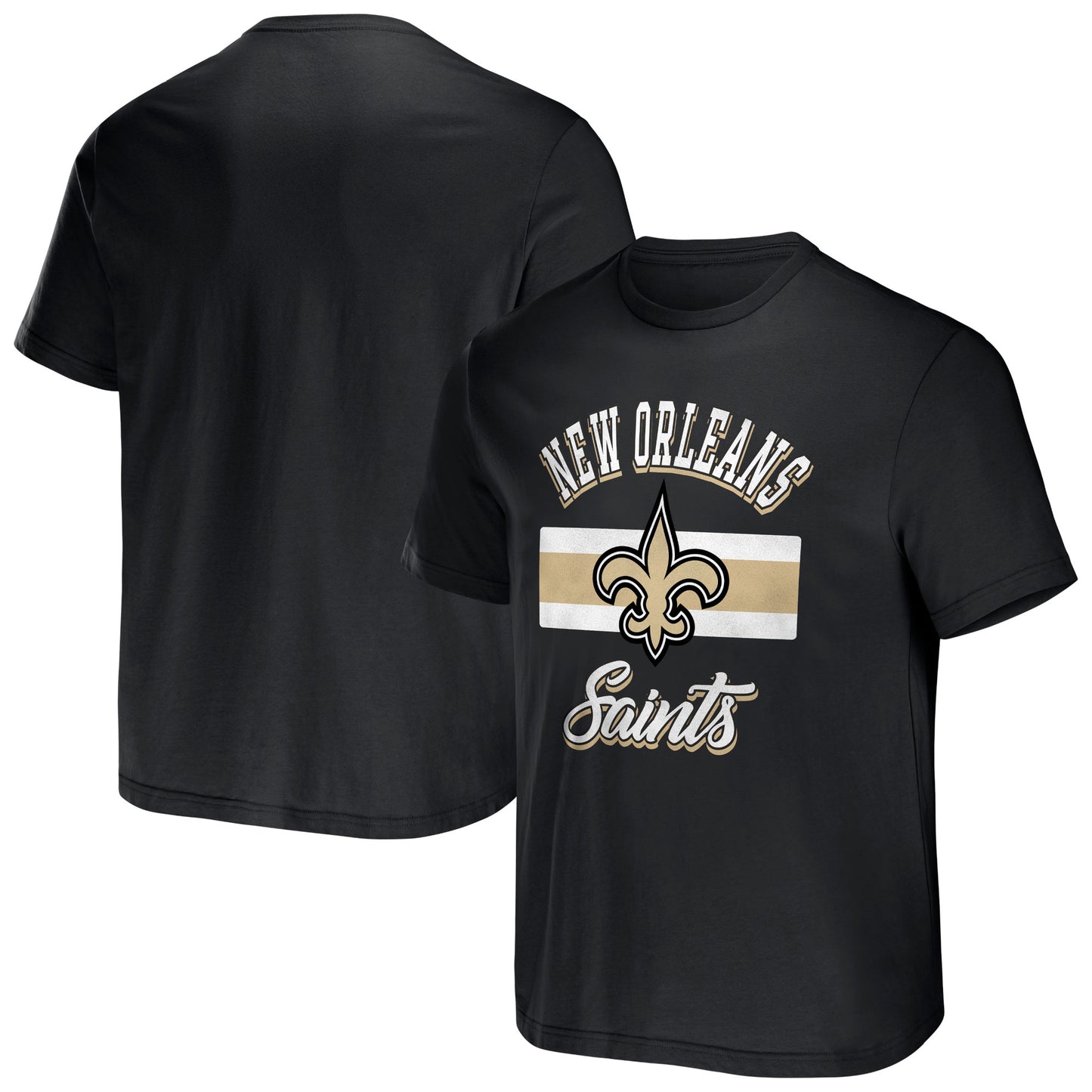 Men's NFL x Darius Rucker Collection by Fanatics Black New Orleans Saints Stripe T-Shirt