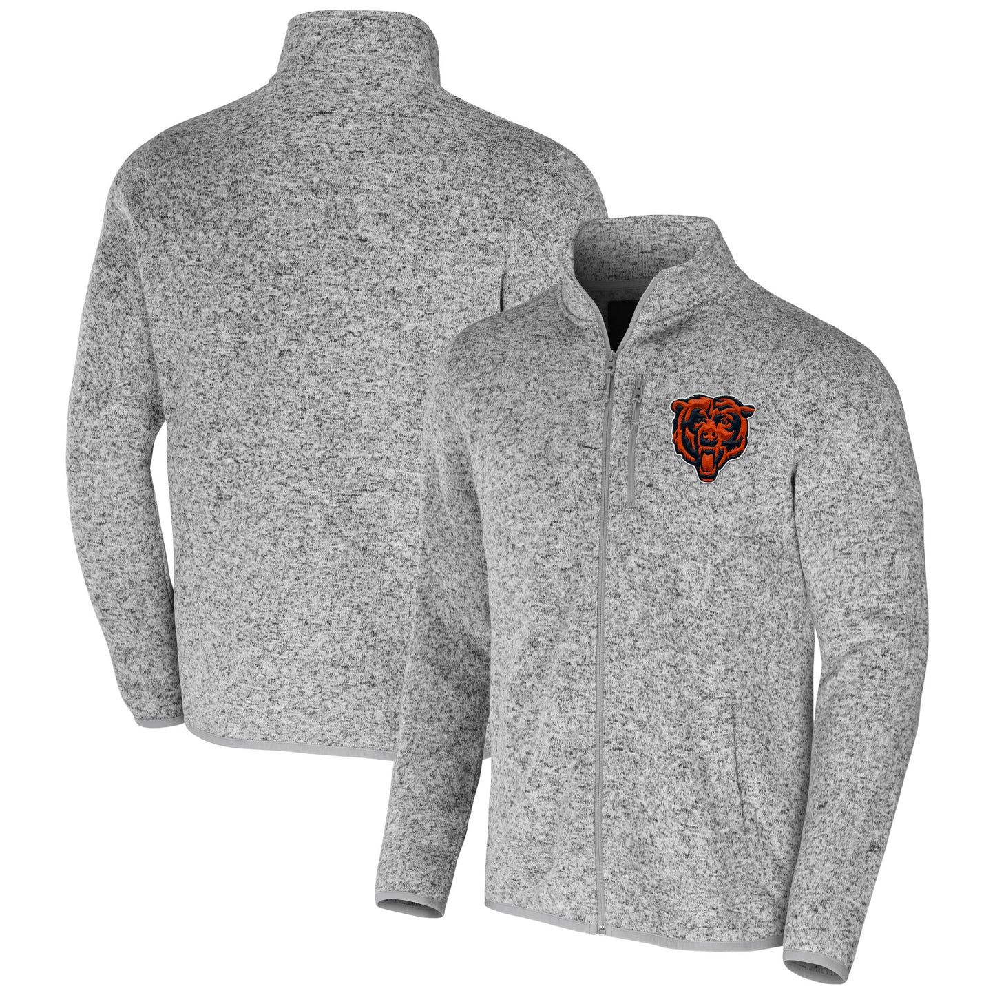 Men's NFL x Darius Rucker Collection by Fanatics Heather Gray Chicago Bears Fleece Full-Zip Jacket