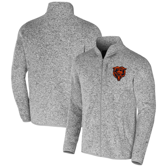 Men's NFL x Darius Rucker Collection by Fanatics Heather Gray Chicago Bears Fleece Full-Zip Jacket