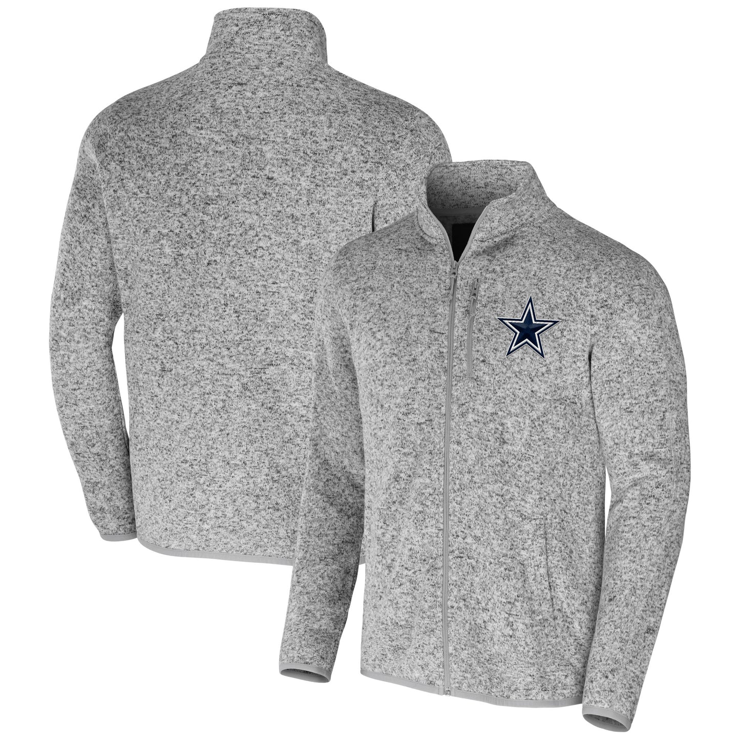 Men's NFL x Darius Rucker Collection by Fanatics Heather Gray Dallas Cowboys Fleece Full-Zip Jacket