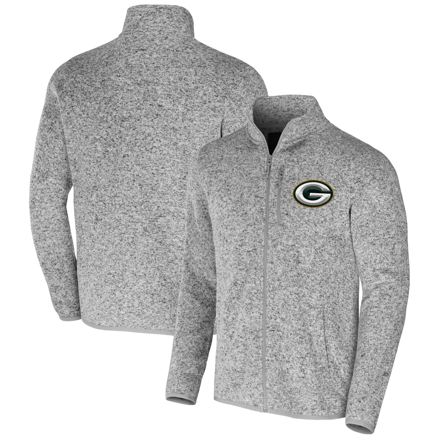 Men's NFL x Darius Rucker Collection by Fanatics Heather Gray Green Bay Packers Fleece Full-Zip Jacket