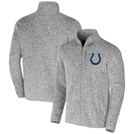 Men's NFL x Darius Rucker Collection by Fanatics Heather Gray Indianapolis Colts Fleece Full-Zip Jacket