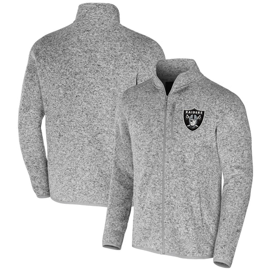 Men's NFL x Darius Rucker Collection by Fanatics Heather Gray Las Vegas Raiders Fleece Full-Zip Jacket