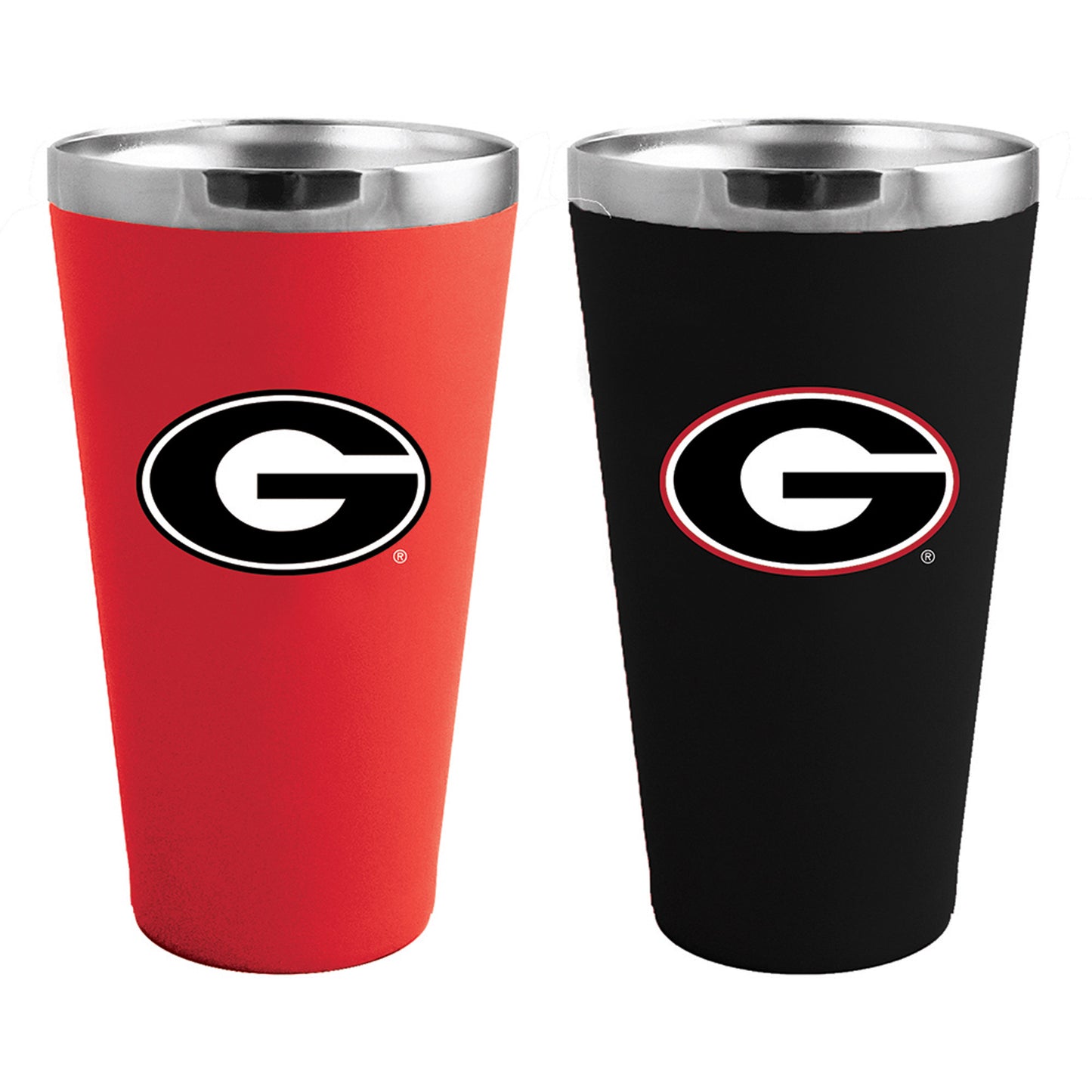 Georgia Bulldogs Team Color 2-Pack 16oz. Pint Glass Set