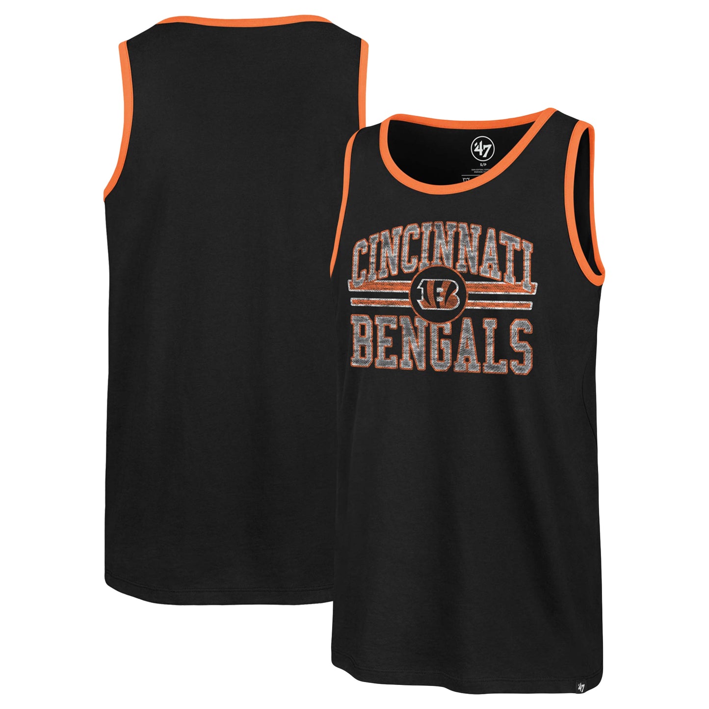 Men's '47  Black Cincinnati Bengals Winger Franklin Tank Top