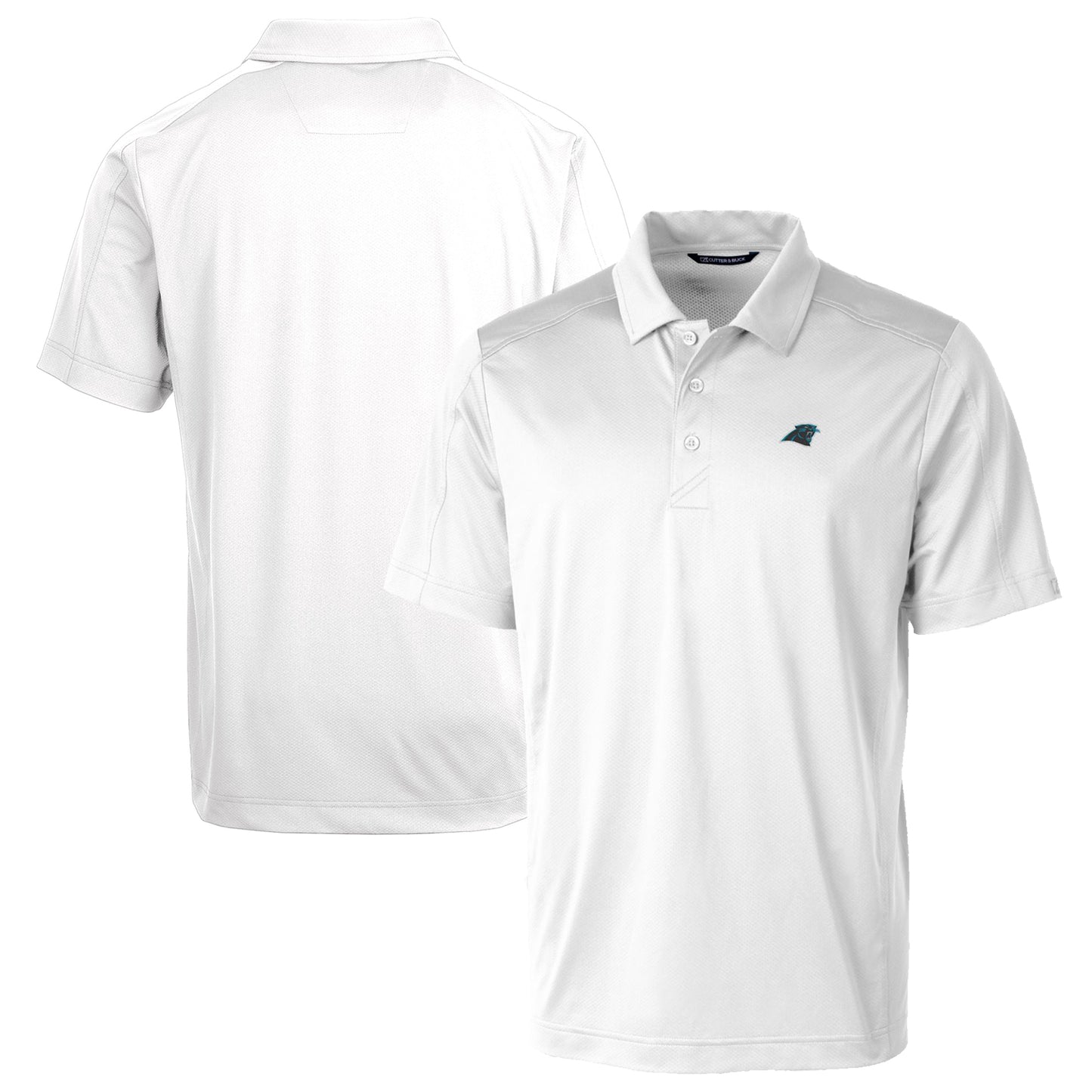 Men's Cutter & Buck White Carolina Panthers Prospect Textured Stretch Big & Tall Polo