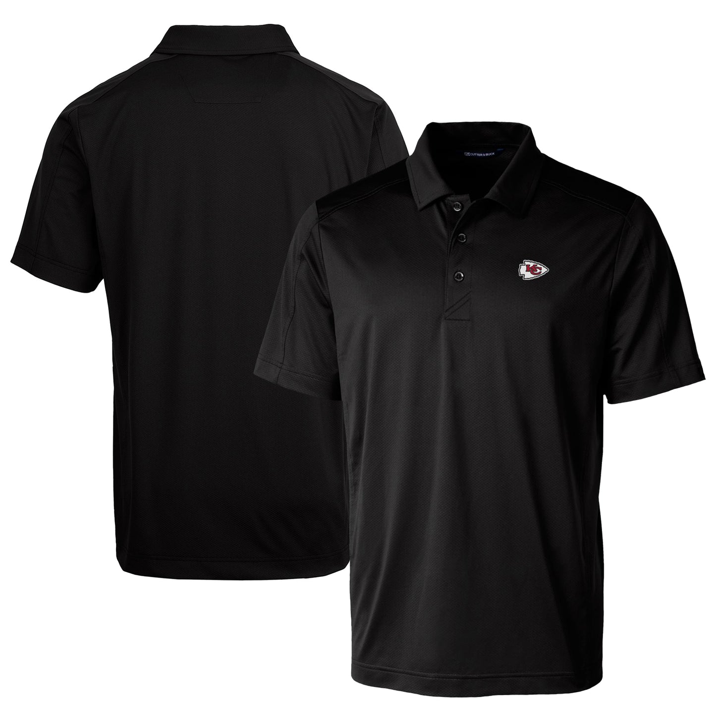 Men's Cutter & Buck Black Kansas City Chiefs Prospect Textured Stretch Polo