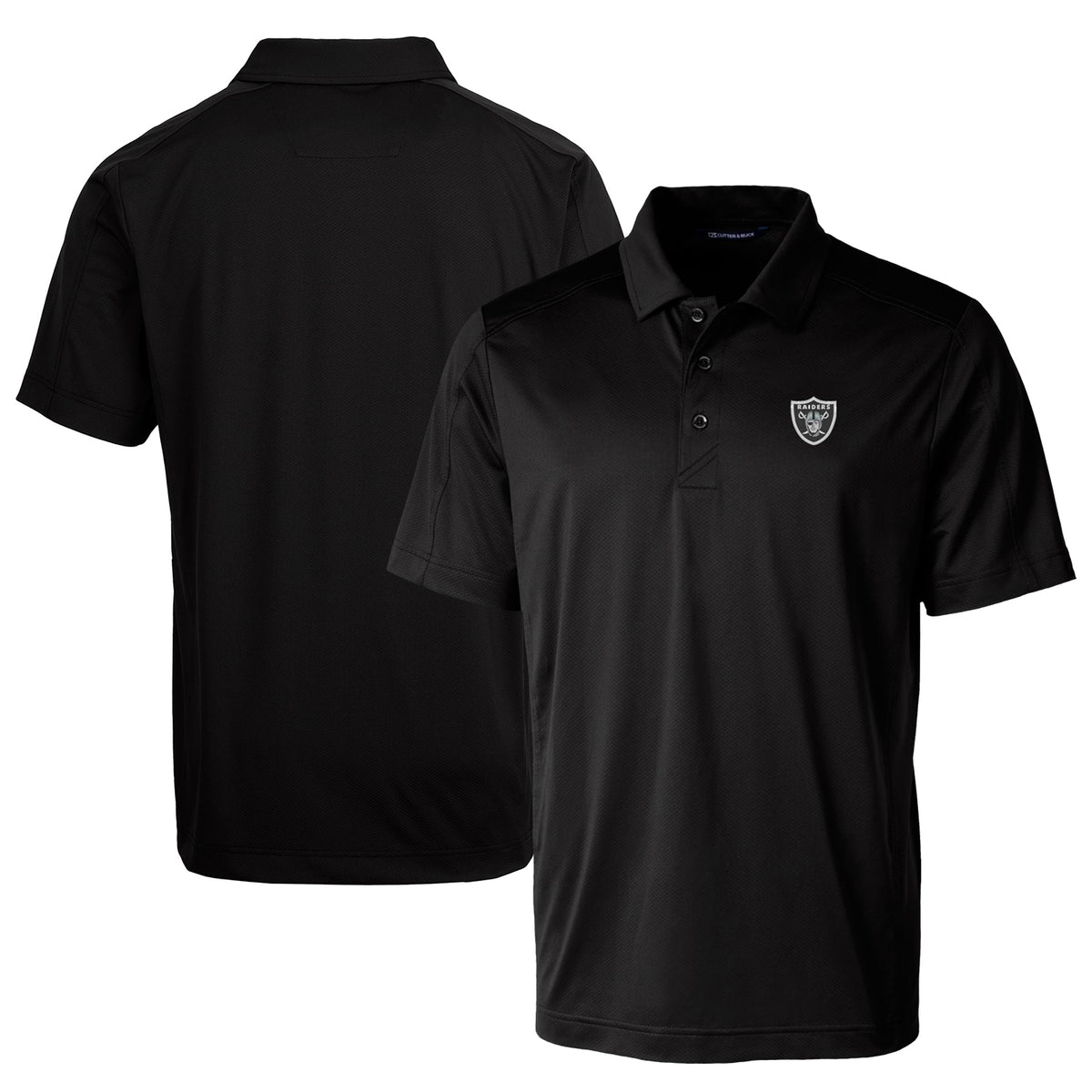 Men's Cutter & Buck Black Las Vegas Raiders Prospect Textured Stretch Polo