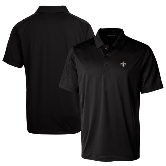 Men's Cutter & Buck Black New Orleans Saints Prospect Textured Stretch Polo