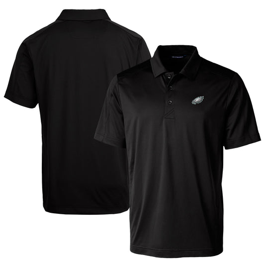 Men's Cutter & Buck Black Philadelphia Eagles Prospect Textured Stretch Polo