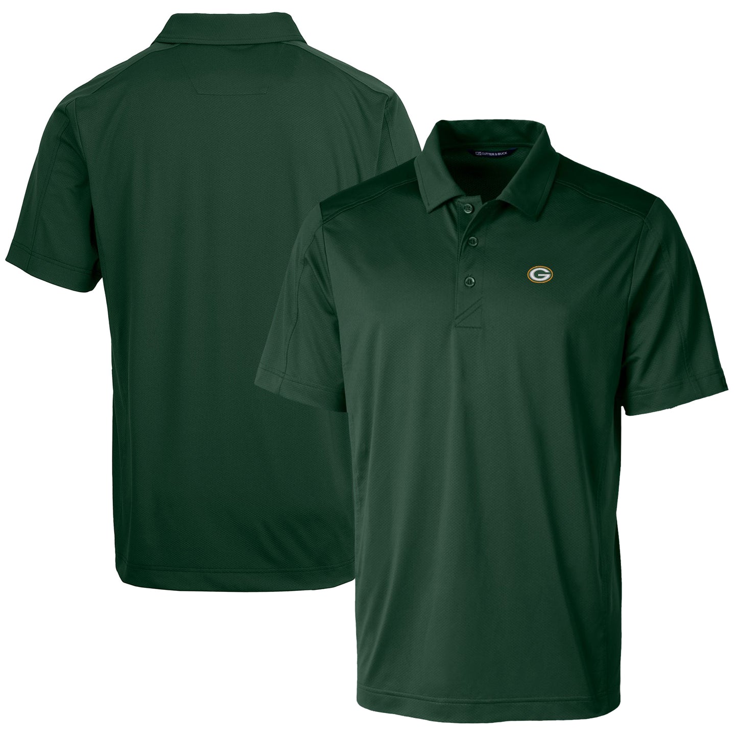 Men's Cutter & Buck Green Green Bay Packers Prospect Textured Stretch Polo