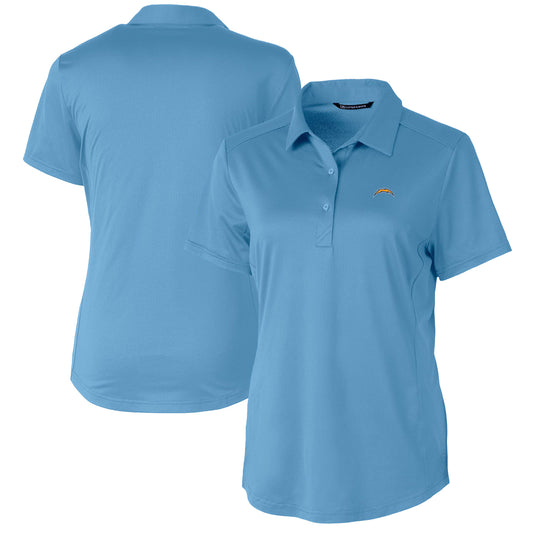 Women's Cutter & Buck Powder Blue Los Angeles Chargers Prospect Textured Stretch Polo