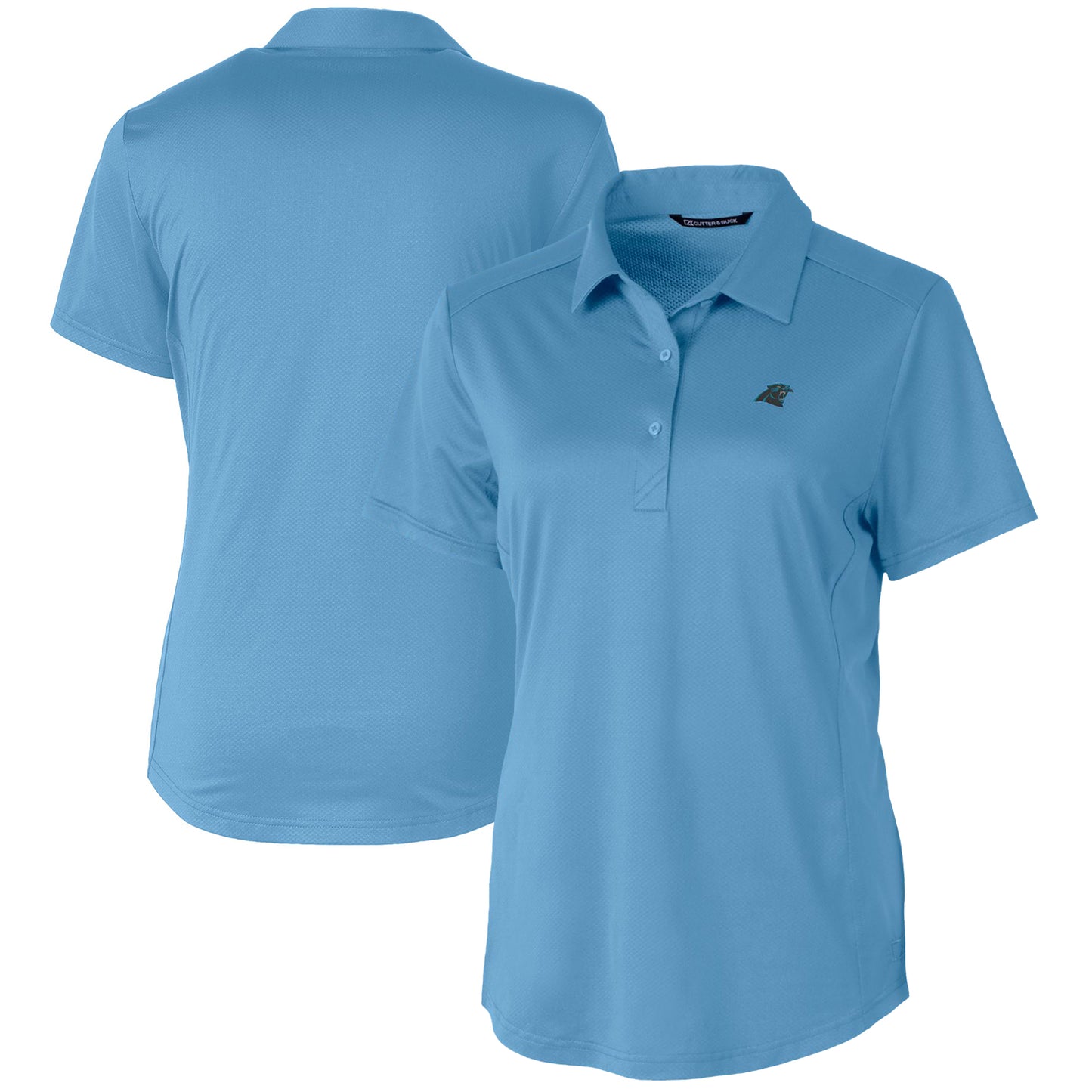 Women's Cutter & Buck Light Blue Carolina Panthers Prospect Textured Stretch Polo
