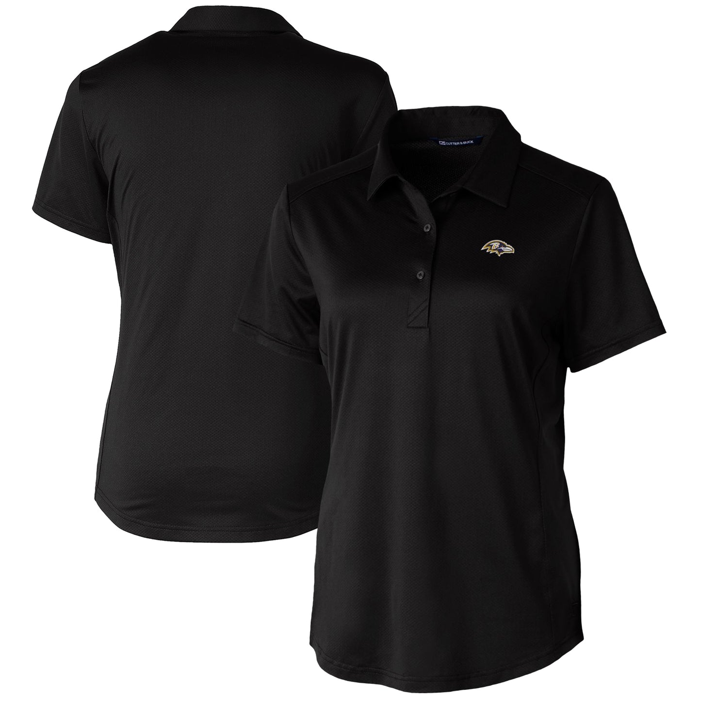 Women's Cutter & Buck Black Baltimore Ravens Prospect Textured Stretch Polo