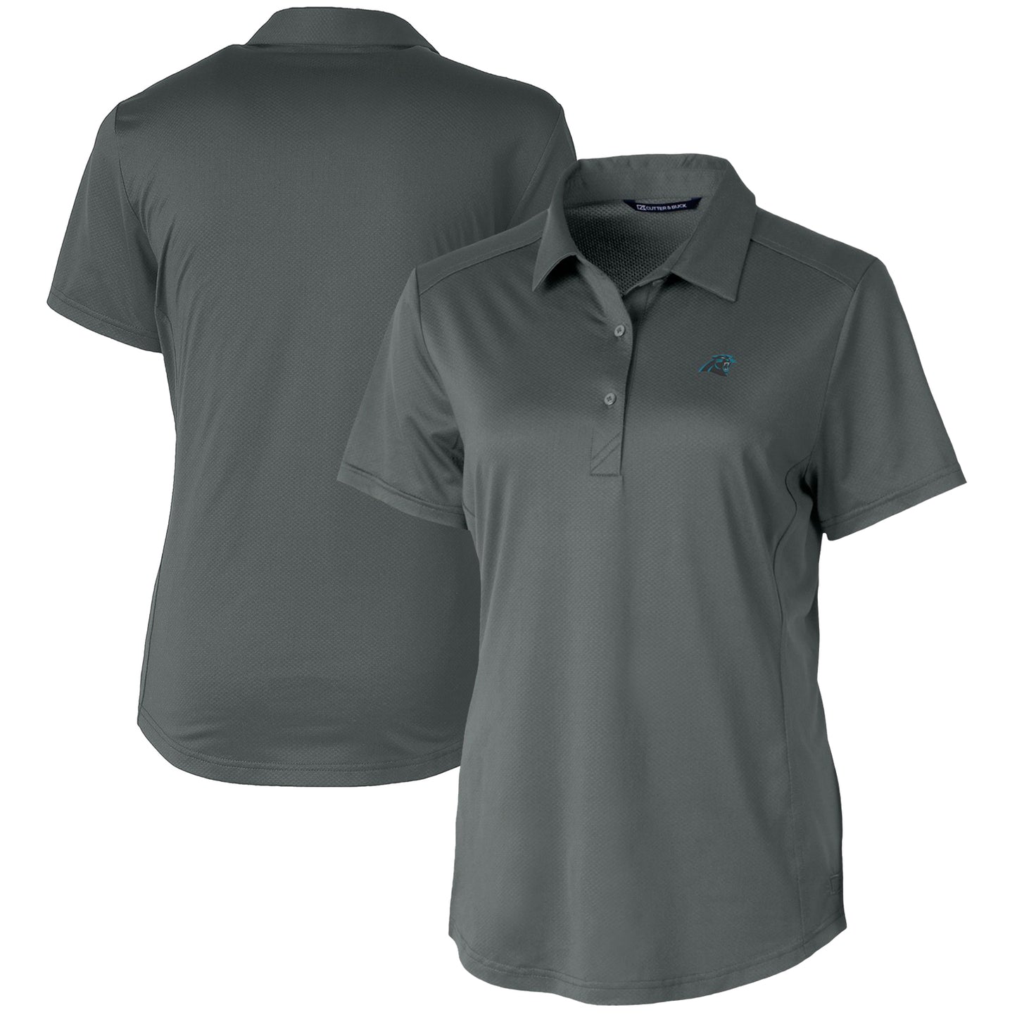 Women's Cutter & Buck Steel Carolina Panthers Prospect Textured Stretch Polo
