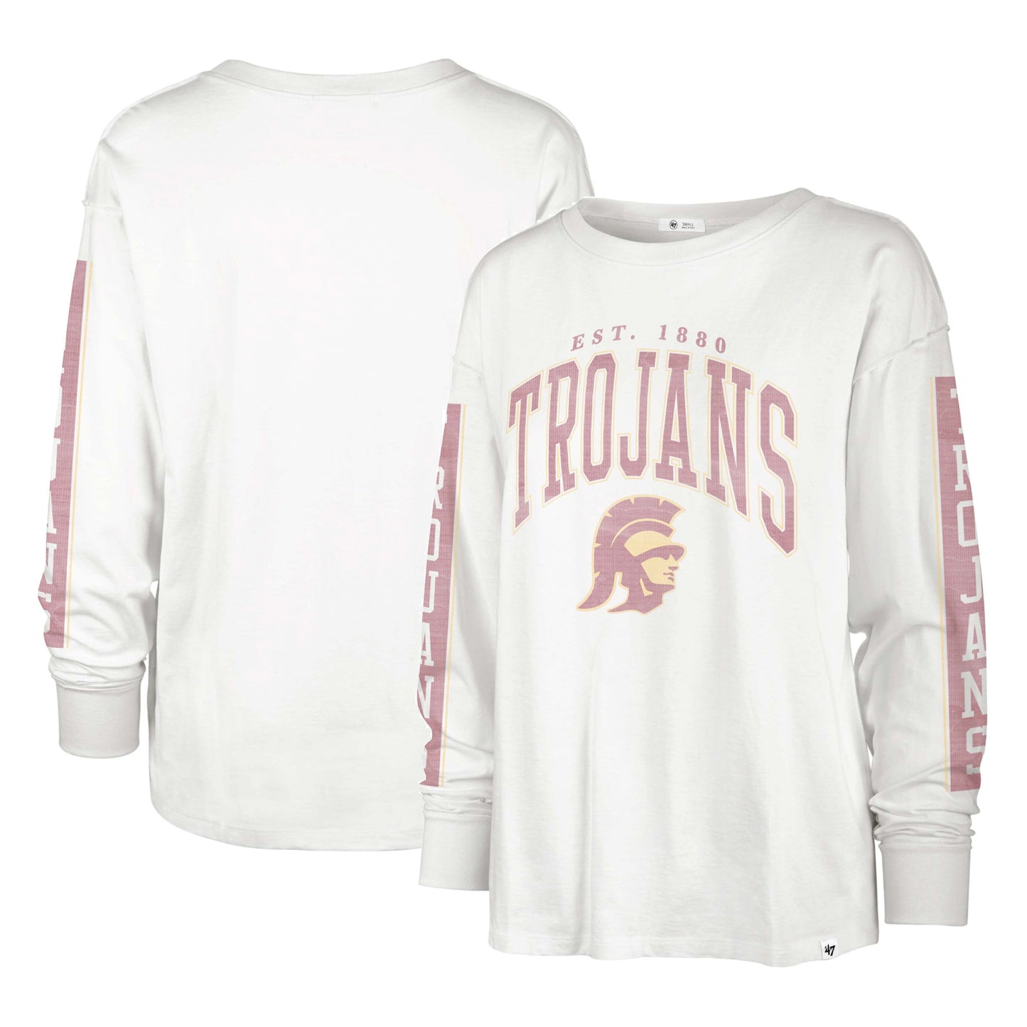 Women's '47 Cream USC Trojans Statement SOA 3-Hit Long Sleeve T-Shirt