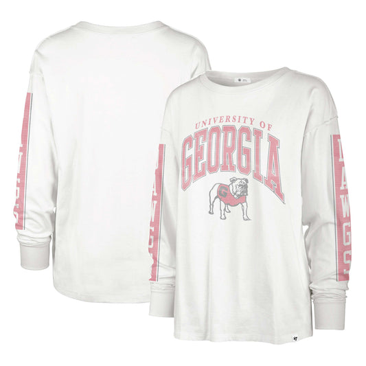 Women's '47 Cream Georgia Bulldogs Statement SOA 3-Hit Long Sleeve T-Shirt