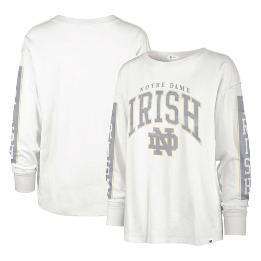 Women's '47 Cream Notre Dame Fighting Irish Statement SOA 3-Hit Long Sleeve T-Shirt